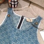 구찌 아동 GG 로고 자수 데님 베스트 원피스👗 - 이미지 3