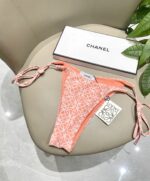 로에베 핑크 아나그램 프린트 레이스업 삼각컵 분리비키니 투피스 수영복 - 이미지 5