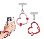 CASETiFY 투톤 속빈 하트 휴대폰 손목끈 부드러운 실리콘 하트 걸이 다색 단품 회색 폰클립 증정