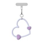 CASETiFY 투톤 속빈 하트 휴대폰 손목끈 부드러운 실리콘 하트 걸이 다색 단품 회색 폰클립 증정 - 이미지 3