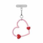 CASETiFY 투톤 속빈 하트 휴대폰 손목끈 부드러운 실리콘 하트 걸이 다색 단품 회색 폰클립 증정 - 이미지 4