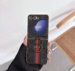 구찌 GG무늬 레드그린끈 링 Z플립 폰케이스 다색상 갤럭시Z플립 전기종 고급케이스 C1043 - 이미지 2