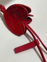 보테가 스타일 손짜기 하트 최상층소가죽 장식 붉은 하트 가방 키링 - 이미지 4