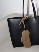프렌치 미니멀 천연소가죽 안경 케이스 장식 휴대 선글라스 수납 파우치 다색 단품 가방 걸이 - 이미지 2