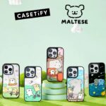 CASETiFY말티즈 귀여운 강아지 캐릭터 폰케이스 힐링 일러스트 전체 충격방지 아이폰 커버 다패턴