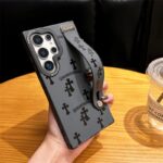 크롬하츠 십자가 손목끈 MagSafe 자석 폰케이스 빈티지 데님 가죽 충격방지 갤럭시 커버 - 이미지 2