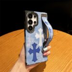 크롬하츠 십자가 손목끈 MagSafe 자석 폰케이스 빈티지 데님 가죽 충격방지 갤럭시 커버 - 이미지 14