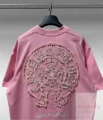 크롬하츠 봄여름 런웨이 380g 중량 반팔 수입 맞춤염색 원단 남녀공용 티셔츠 - 이미지 5
