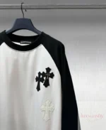 CH 크롬하츠 신상 래그런 긴팔티 패치자수 금속장식 소매 지퍼 380g 중량 남녀공용 - 이미지 3