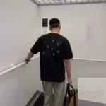 크롬하츠 십자가 패치 자수 반팔 티셔츠 오버사이즈 커플 캐주얼 남녀공용 - 이미지 5