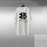 발렌시아가 빈티지 그래피티 BB 양면 프린트 반팔티 OS 드롭숄더 루즈핏 남녀공용 - 이미지 2