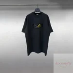 펜디 하이엔드 스톤장식 천패치 공정 반팔 티셔츠 루즈핏 럭셔리 데일리 남녀공용 - 이미지 4