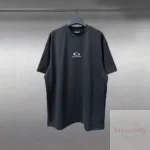 발렌시아가 26SS 더블링 스몰로고 자수 반팔티 260g 고중량 이중사 타지마 자수 드롭숄더 남녀공용 티셔츠 - 이미지 5