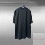 발렌시아가 26SS 더블링 스몰로고 자수 반팔티 260g 고중량 이중사 타지마 자수 드롭숄더 남녀공용 티셔츠 - 이미지 6