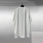 발렌시아가 26SS 더블링 스몰로고 자수 반팔티 260g 고중량 이중사 타지마 자수 드롭숄더 남녀공용 티셔츠 - 이미지 4