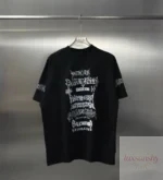 발렌시아가 26SS 고딕 폰트 프린트 반팔티 260g 더블얀 오버숄더 루즈핏 남녀공용 - 이미지 2
