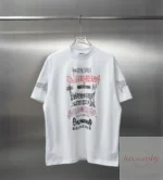 발렌시아가 26SS 고딕 폰트 프린트 반팔티 260g 더블얀 오버숄더 루즈핏 남녀공용 - 이미지 6