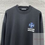 크롬하츠 2026FW 블루 십자 산스크리트 프린트 맨투맨 OS 루즈핏 남녀공용 - 이미지 7