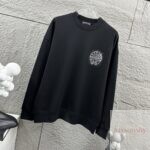 크롬하츠 2026 얼리가을 말굽 십자 산스크리트 펄 핫스톤 맨투맨 OS 루즈핏 남녀공용 - 이미지 5