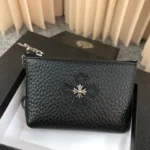 크롬하츠 십자가 장식 천연소가죽 지퍼 동전지갑 카드홀더 멀티 키링 파우치