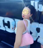 크롬하츠  벚꽃핑크 덩굴 검 장식 치킨백 천연소가죽 복고 숄더 크로스백 한정 컬러