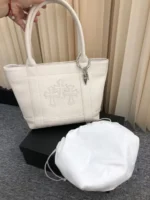 크롬하츠 십자 무늬 바스켓 토트백 천연소가죽 핸드백 가방 연예인 착용 - 이미지 4