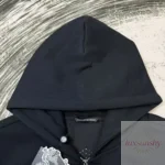 크롬하츠 스톤 장식 십자가 지퍼 후드 집업 OS 루즈핏 남녀공용 자켓 - 이미지 6