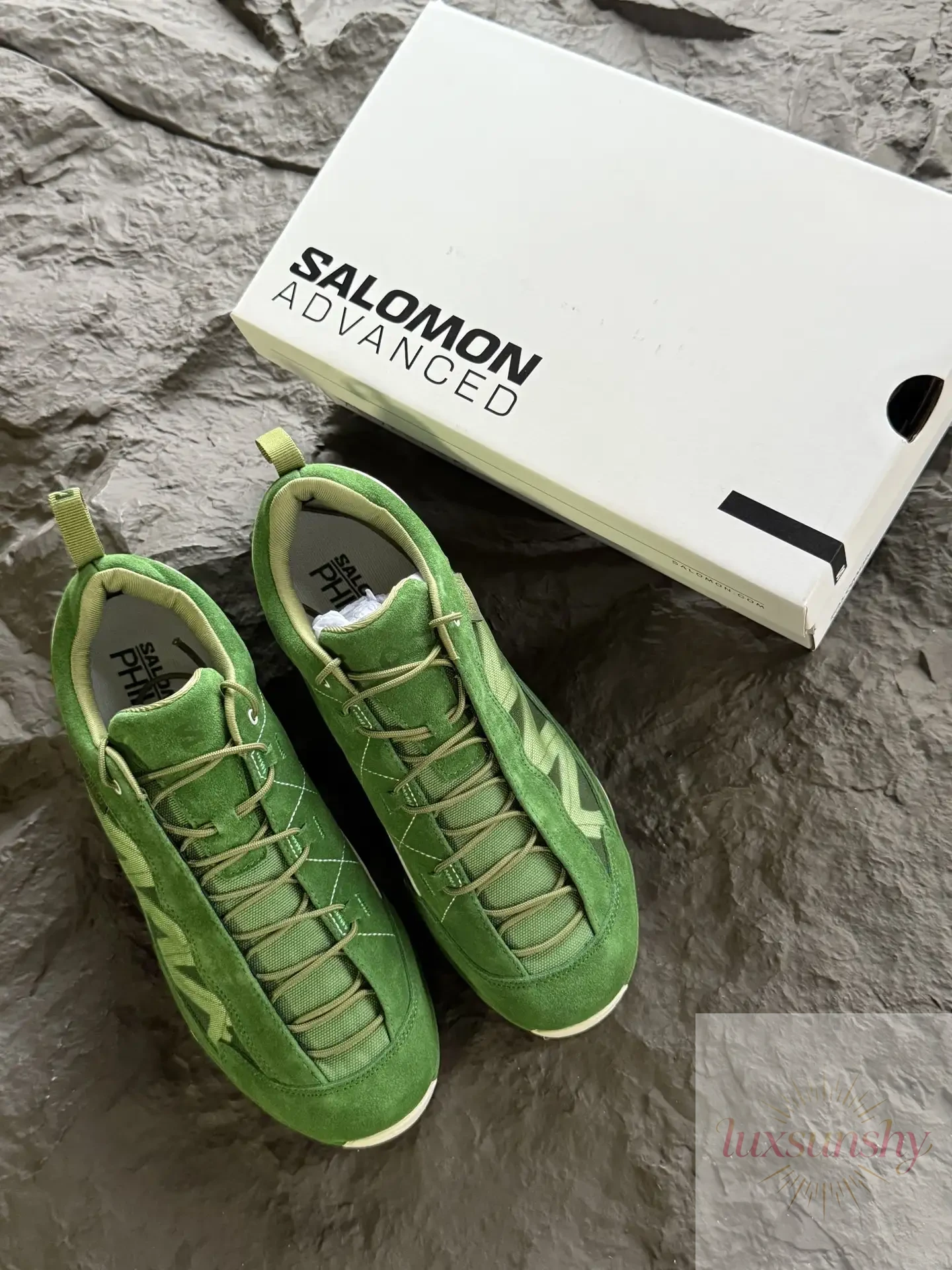 IMG_8571-webp PHILEO × SALOMON Alpinway 그린 콜라보 아웃도어슈즈 메시 통기성 키높이 트레킹화 - 이미지 1