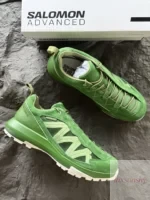 PHILEO × SALOMON Alpinway 그린 콜라보 아웃도어슈즈 메시 통기성 키높이 트레킹화 - 이미지 6
